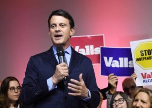 Manuel Valls s'exprimant en Catalogne en mars 2019