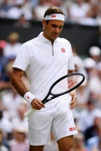 Roger Federer lors de la demi-finale de Wimbledon contre Rafael Nadal