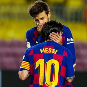 Lionel Messi et Gerard Piqué.