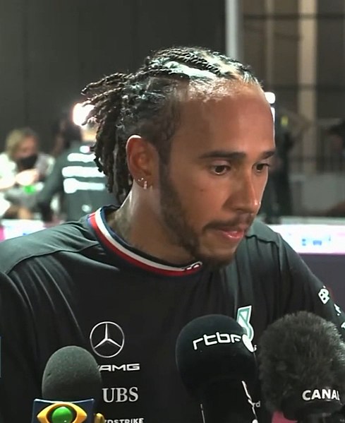 Lewis Hamilton lors d'une interview en 2021.